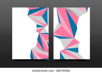 3d triangle shapes. Business annual report cover. A4 size presentation flyer or corporate correspondence report