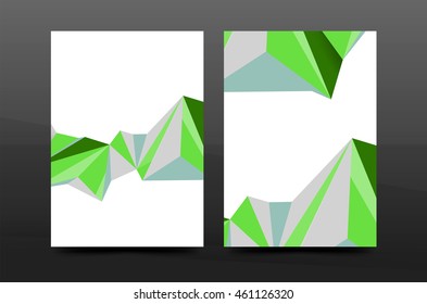 3d triangle shapes. Business annual report cover. A4 size presentation flyer or corporate correspondence report