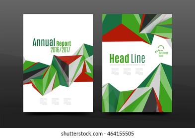 3d triangle shapes. Business annual report cover. A4 size presentation flyer or corporate correspondence report