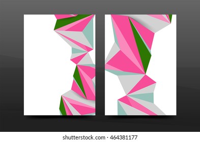 3d triangle shapes. Business annual report cover. A4 size presentation flyer or corporate correspondence report