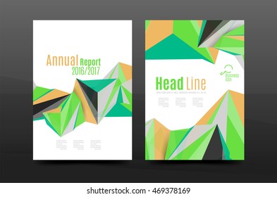 3d triangle shapes. Business annual report cover. A4 size presentation flyer or corporate correspondence report