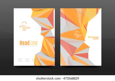 3d triangle shapes. Business annual report cover. A4 size presentation flyer or corporate correspondence report
