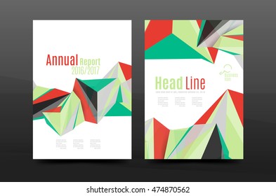 3d triangle shapes. Business annual report cover. A4 size presentation flyer or corporate correspondence report