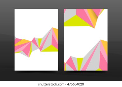 3d triangle shapes. Business annual report cover. A4 size presentation flyer or corporate correspondence report