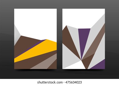 3d triangle shapes. Business annual report cover. A4 size presentation flyer or corporate correspondence report