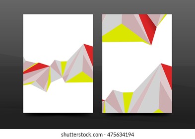 3d triangle shapes. Business annual report cover. A4 size presentation flyer or corporate correspondence report