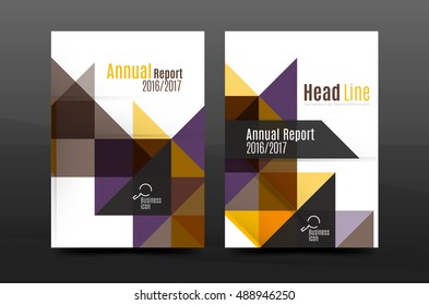 3d triangle shapes. Business annual report cover. A4 size presentation flyer or corporate correspondence report