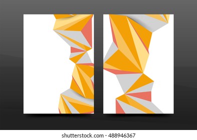 3d triangle shapes. Business annual report cover. A4 size presentation flyer or corporate correspondence report