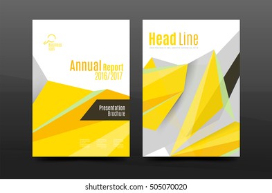 3d triangle shapes. Business annual report cover. A4 size presentation flyer or corporate correspondence report