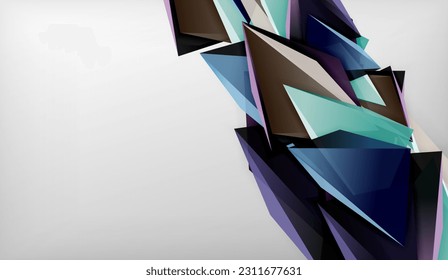 3D triangle vector abstract background. Business or technology design for wallpaper, banner, background, landing page, wall art, invitation, prints