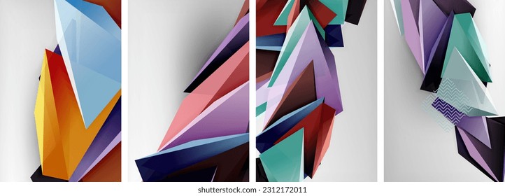 3D triangle vector abstract background. Business or technology design for wallpaper, banner, background, landing page, wall art, invitation, prints
