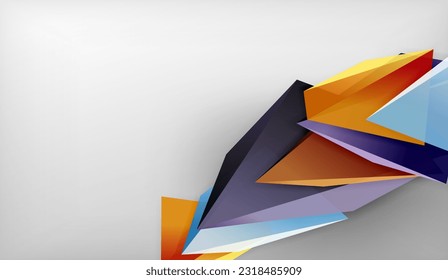 Fondo abstracto del vector triangular 3D. Diseño comercial o tecnológico para papel de pared, banner, fondo, página de aterrizaje, arte en la pared, invitación, impresiones