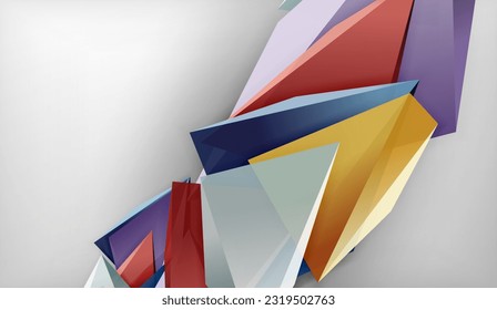 3D triangle vector abstract background. Business or technology design for wallpaper, banner, background, landing page, wall art, invitation, prints