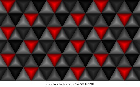 3D triangles background in gradient color. Paper pyramid shapes in realistic composition. Geometric abstract illustration.
