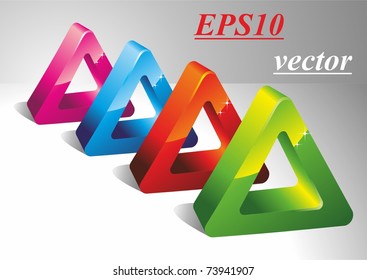 3D triangles. Geometric shapes. Vector