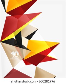 3d triangles geometric vector abstract background. Empty modern illustration for your message, text slogan or presentation wallpaper