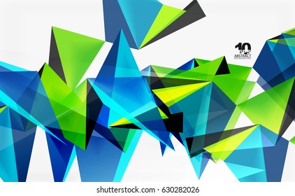 3d triangles geometric vector abstract background. Empty modern illustration for your message, text slogan or presentation wallpaper