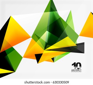 3d triangles geometric vector abstract background. Empty modern illustration for your message, text slogan or presentation wallpaper