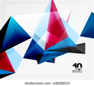 3d triangles geometric vector abstract background. Empty modern illustration for your message, text slogan or presentation wallpaper