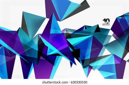 3d triangles geometric vector abstract background. Empty modern illustration for your message, text slogan or presentation wallpaper