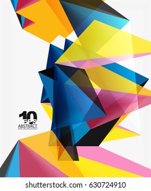 3d triangles geometric vector abstract background. Empty modern illustration for your message, text slogan or presentation wallpaper