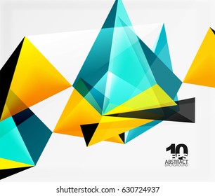 3d triangles geometric vector abstract background. Empty modern illustration for your message, text slogan or presentation wallpaper