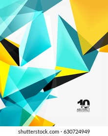3d triangles geometric vector abstract background. Empty modern illustration for your message, text slogan or presentation wallpaper