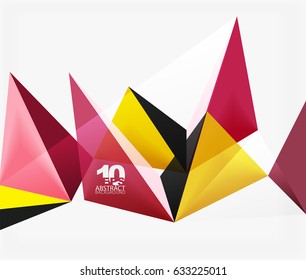 3d triangles geometric vector abstract background. Empty modern illustration for your message, text slogan or presentation wallpaper