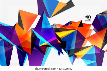 3d triángulos de fondo abstracto vector geométrico. Ilustración moderna vacía para su mensaje, slogan de texto o fondo de pantalla