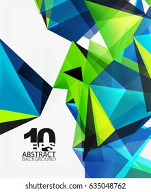 3d triangles geometric vector abstract background. Empty modern illustration for your message, text slogan or presentation wallpaper