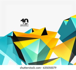 3d triangles geometric vector abstract background. Empty modern illustration for your message, text slogan or presentation wallpaper