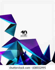 3d triangles geometric vector abstract background. Empty modern illustration for your message, text slogan or presentation wallpaper