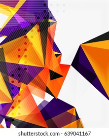 3d triangles geometric vector abstract background. Empty modern illustration for your message, text slogan or presentation wallpaper