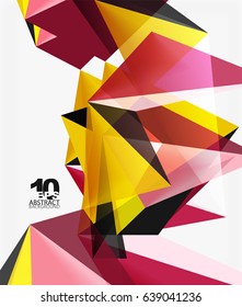 3d triángulos de fondo abstracto vector geométrico. Ilustración moderna vacía para su mensaje, slogan de texto o fondo de pantalla