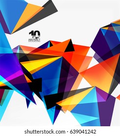 3d triangles geometric vector abstract background. Empty modern illustration for your message, text slogan or presentation wallpaper