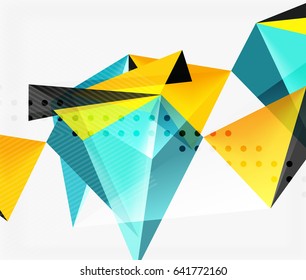 3d triangles geometric vector abstract background. Empty modern illustration for your message, text slogan or presentation wallpaper