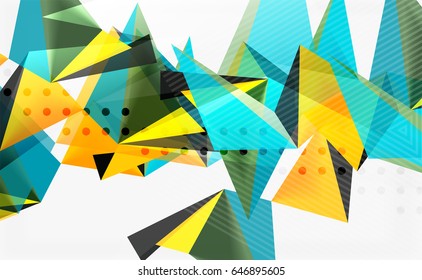 3d triangles geometric vector abstract background. Empty modern illustration for your message, text slogan or presentation wallpaper