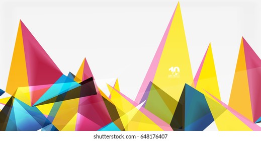 3d triangles geometric vector abstract background. Empty modern illustration for your message, text slogan or presentation wallpaper