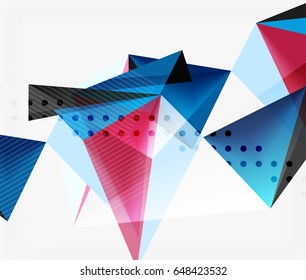 3d triangles geometric vector abstract background. Empty modern illustration for your message, text slogan or presentation wallpaper