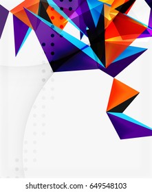 3d triangles geometric vector abstract background. Empty modern illustration for your message, text slogan or presentation wallpaper