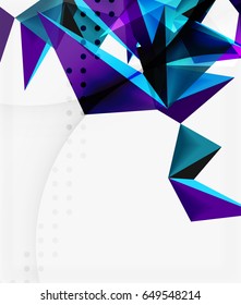 3d triangles geometric vector abstract background. Empty modern illustration for your message, text slogan or presentation wallpaper