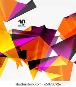 3d triangles geometric vector abstract background. Empty modern illustration for your message, text slogan or presentation wallpaper