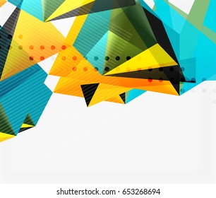 3d triangles geometric vector abstract background. Empty modern illustration for your message, text slogan or presentation wallpaper