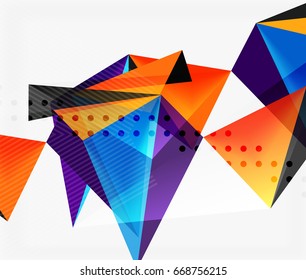 3D-Dreiecke, geometrischer, abstrakter Vektorhintergrund. Leere moderne Illustration für Ihre Nachricht, Ihren Text-Slogan oder Ihr Bildschirmhintergrund