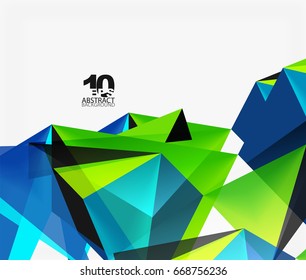3d triangles geometric vector abstract background. Empty modern illustration for your message, text slogan or presentation wallpaper