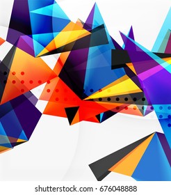 3d triangles geometric vector abstract background. Empty modern illustration for your message, text slogan or presentation wallpaper