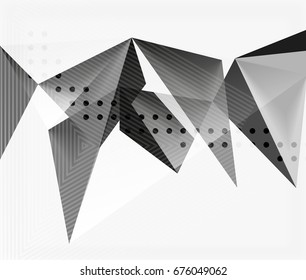 3d triangles geometric vector abstract background. Empty modern illustration for your message, text slogan or presentation wallpaper