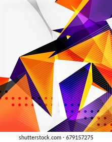 3d triangles geometric vector abstract background. Empty modern illustration for your message, text slogan or presentation wallpaper