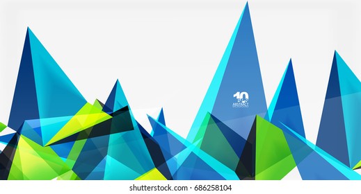 3d triangles geometric vector abstract background. Empty modern illustration for your message, text slogan or presentation wallpaper