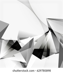 3 d triángulos y pirámides, fondo vector geométrico abstracto